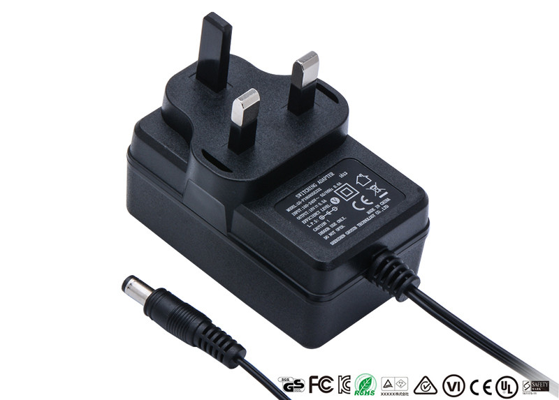 12V 2A AC DC Power Adapter UK 3pin Plug In Wall Mount Power Supply With CE GS TUV