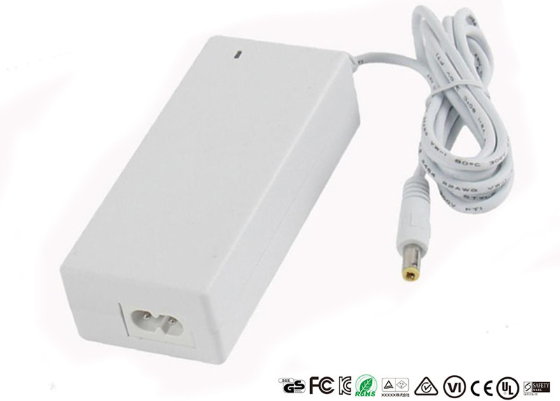 White Color Desk Type AC DC Adapter 24v Output 2.5A Level VI Energy Efficiency
