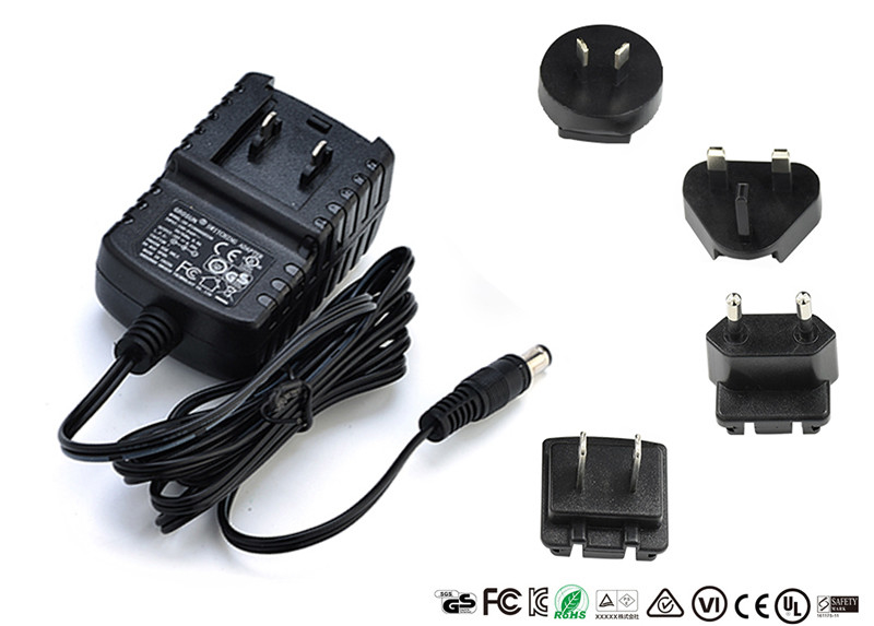 EN60065 EN60950 Interchangeable Power Adapter Detachable Plug 9V 0.5A 1A 1000mA