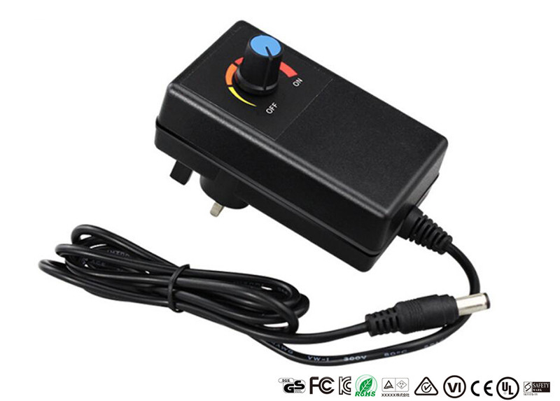 CE UL Adjustable Output Voltage Wall Adapter Power Supply With Adjustable Switch