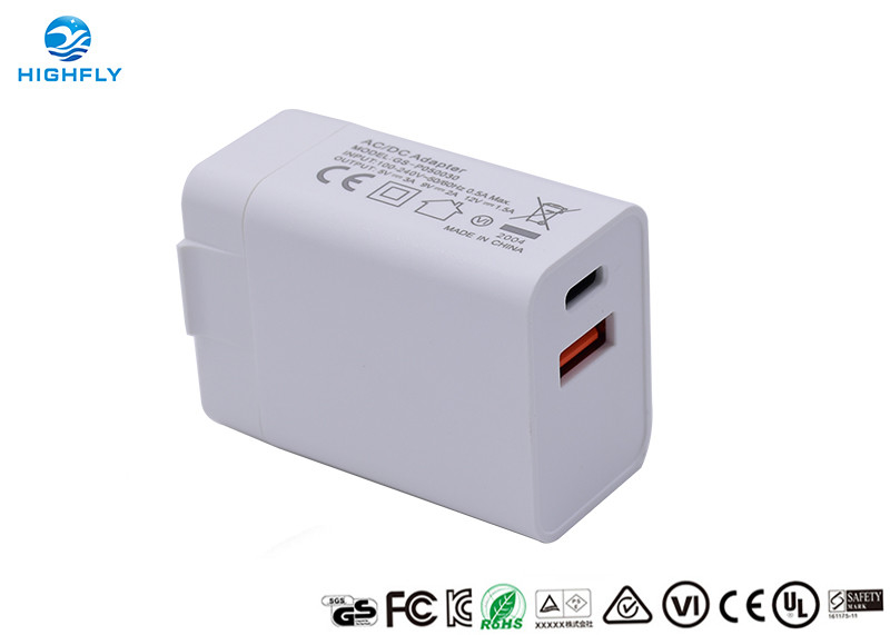 Dual USB Travel Type C PD Qualcomm Wall Power Adapter Charger