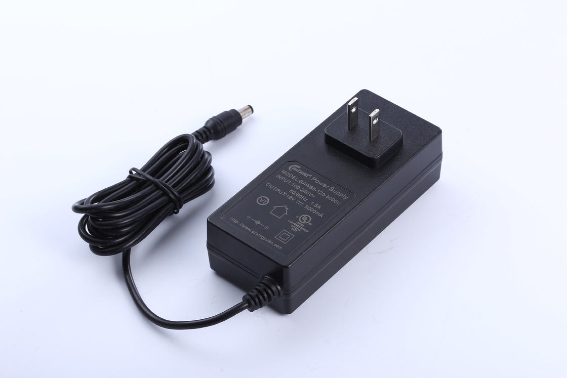ABS PC 12V DC To AC Adapter 3A 4A 5A 60W Customized Logo Black White Color